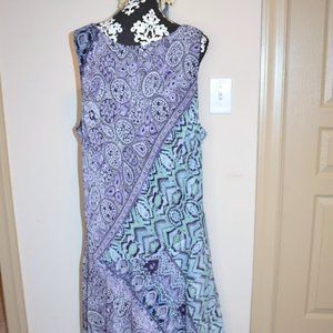 NEW Midnight Velvet Purple and blue chevron chiffon dress